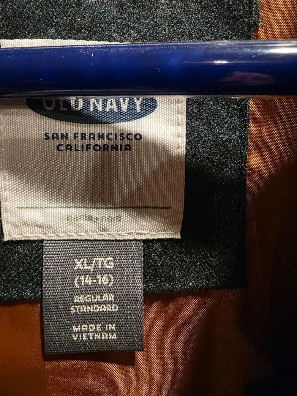 Old Navy Quilted Puffer Vest in Dark Teal with Orange Lining